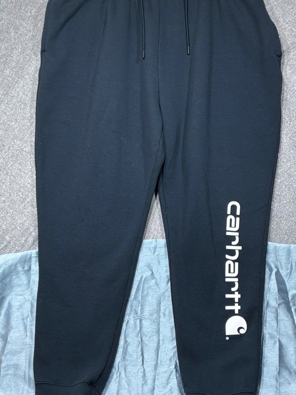Carhartt Big And Tall Black Joggers with White Vertical Logo